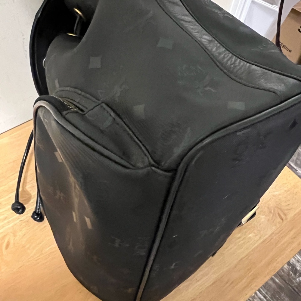 MCM Black Logo Backpack - Picture 5 of 13